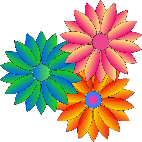 Coloured Daisies Clip Art - Animated Flowers Clip Art - Transparent PNG Free Download | PNGio