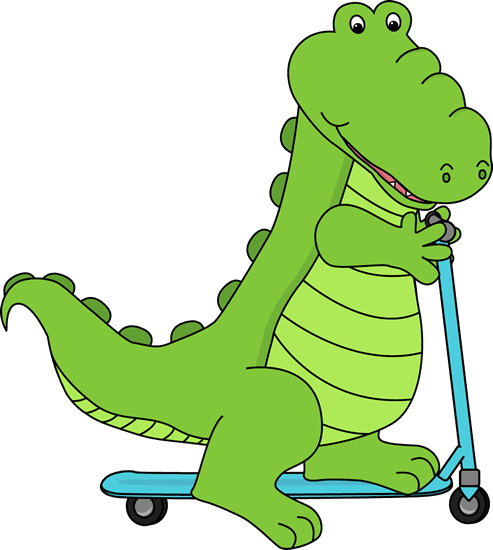 Alligator Riding A Scooter - Animals Going To School - Transparent PNG Free Download | PNGio