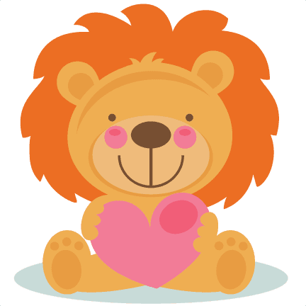 Cute Valentine Lion Scrapbook Cuts Svg Cutting Files - Cute Valentines Day Cartoon Animals - Transparent PNG Free Download | PNGio