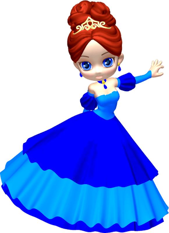 Princess In Blue Poser Png Clipart By Clipartcotttage - Princess Animated Clip Art - Transparent PNG Free Download | PNGio