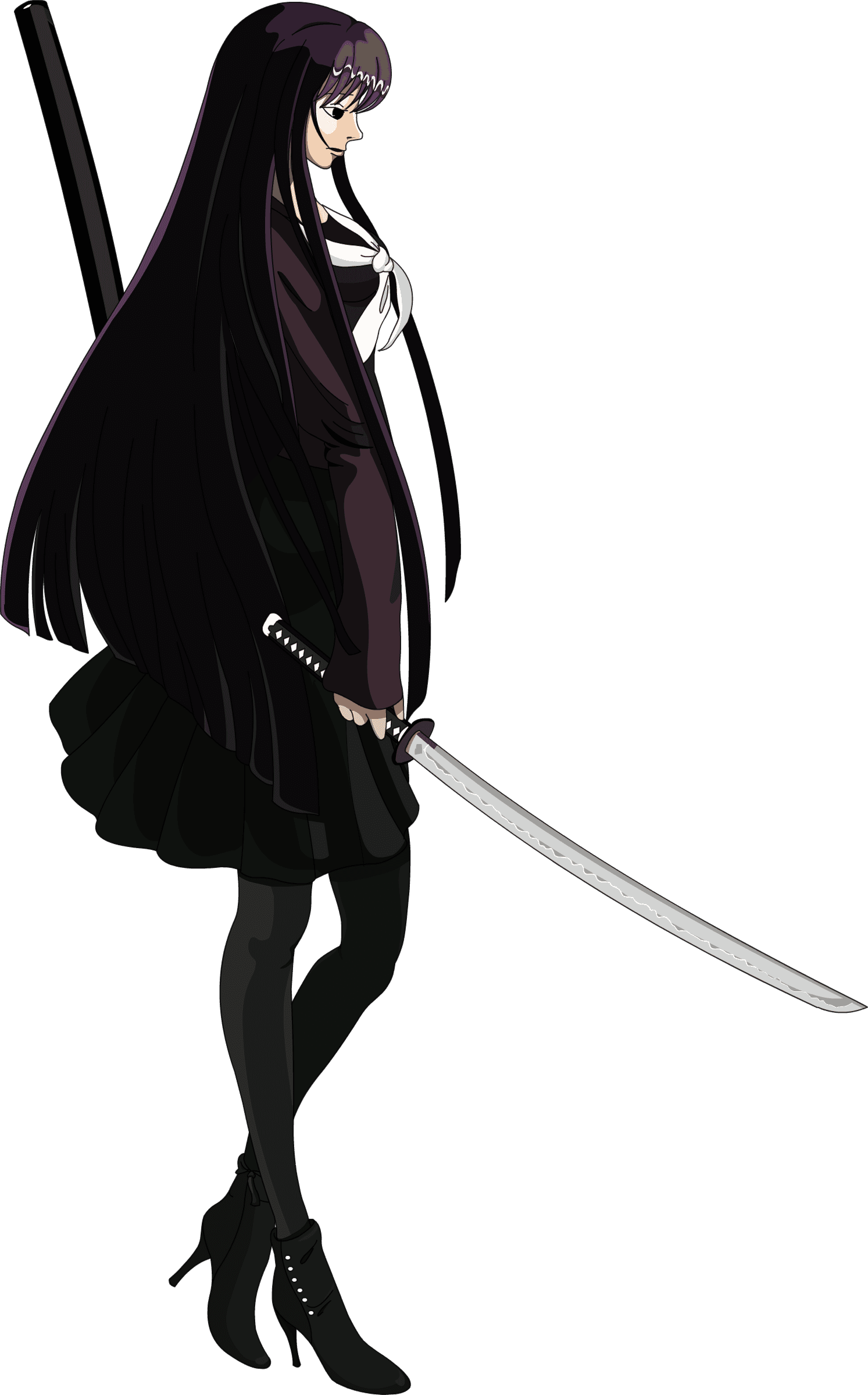 School Girl Silhouette - Anime School Girl Ninja - Transparent PNG Free Download | PNGio