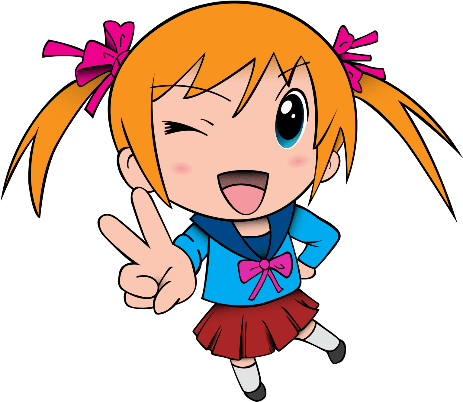 Chibi Girl Vector By Necrobyte1 Chibi Girl Vector By - Chibi Happy Anime Png - Transparent PNG Free Download | PNGio