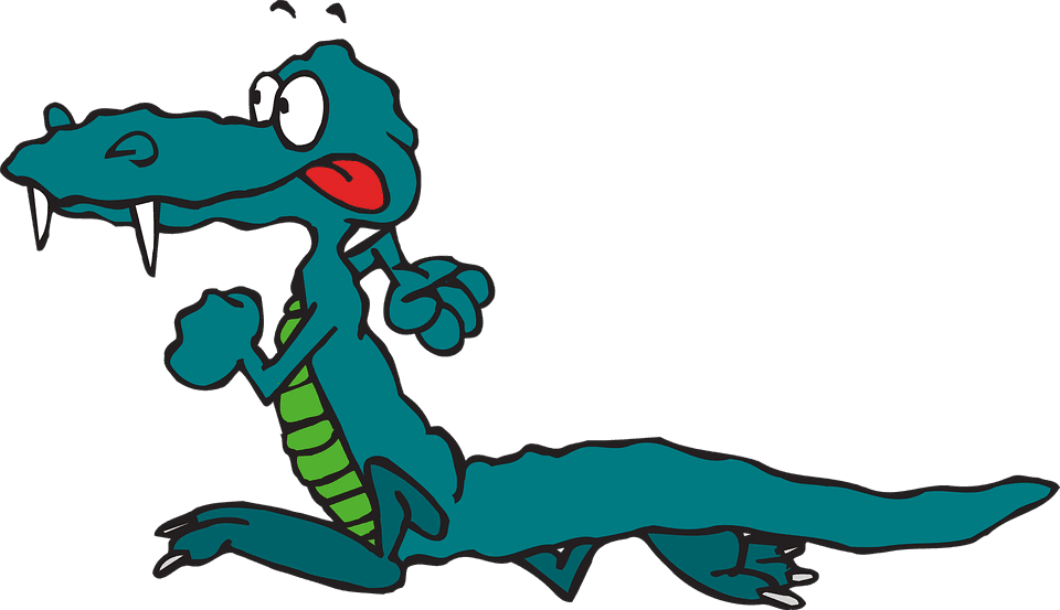 Alligator Clipart Scared - Running Animal Clip Art - Transparent PNG Free Download | PNGio