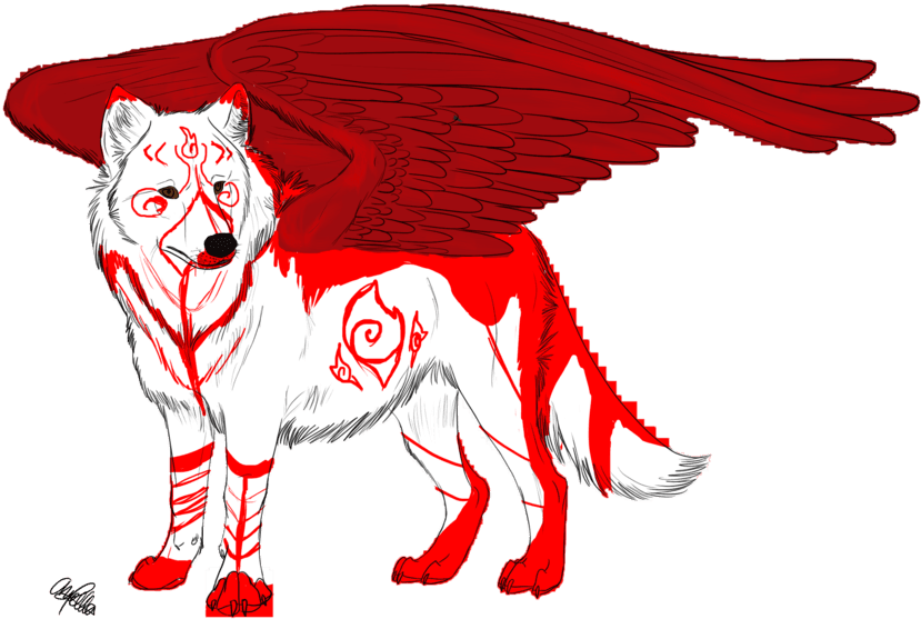 White Wolf Clipart Red Wolf - White Wolf Anime Red - Transparent PNG Free Download | PNGio