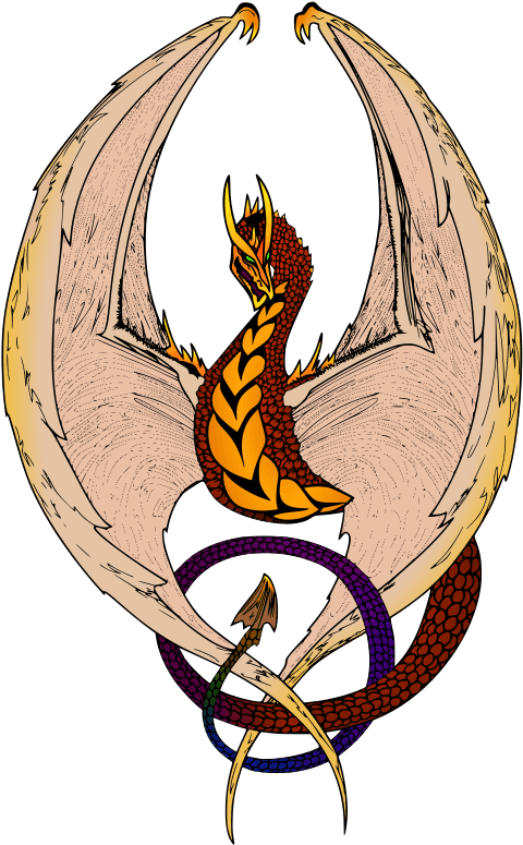 Free Wyvern Free Dragon Passant - Vintage Dragon Illustration Large Tote Bag, Natural, - Transparent PNG Free Download | PNGio