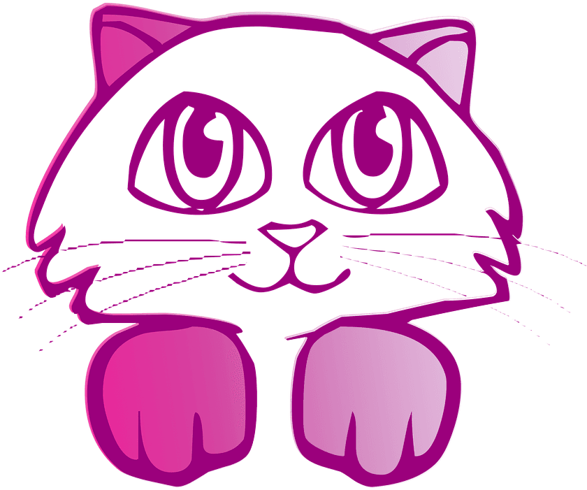 Purple Cartoon Cat - Purple Kitty Tote Bag, Adult Unisex, Natural - Transparent PNG Free Download | PNGio