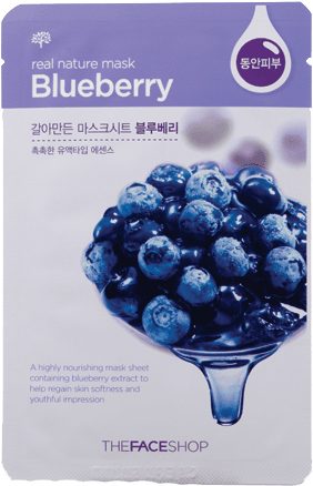 The Face Shop Real Nature Mask - Real Nature Blueberry Face Mask - Transparent PNG Free Download | PNGio