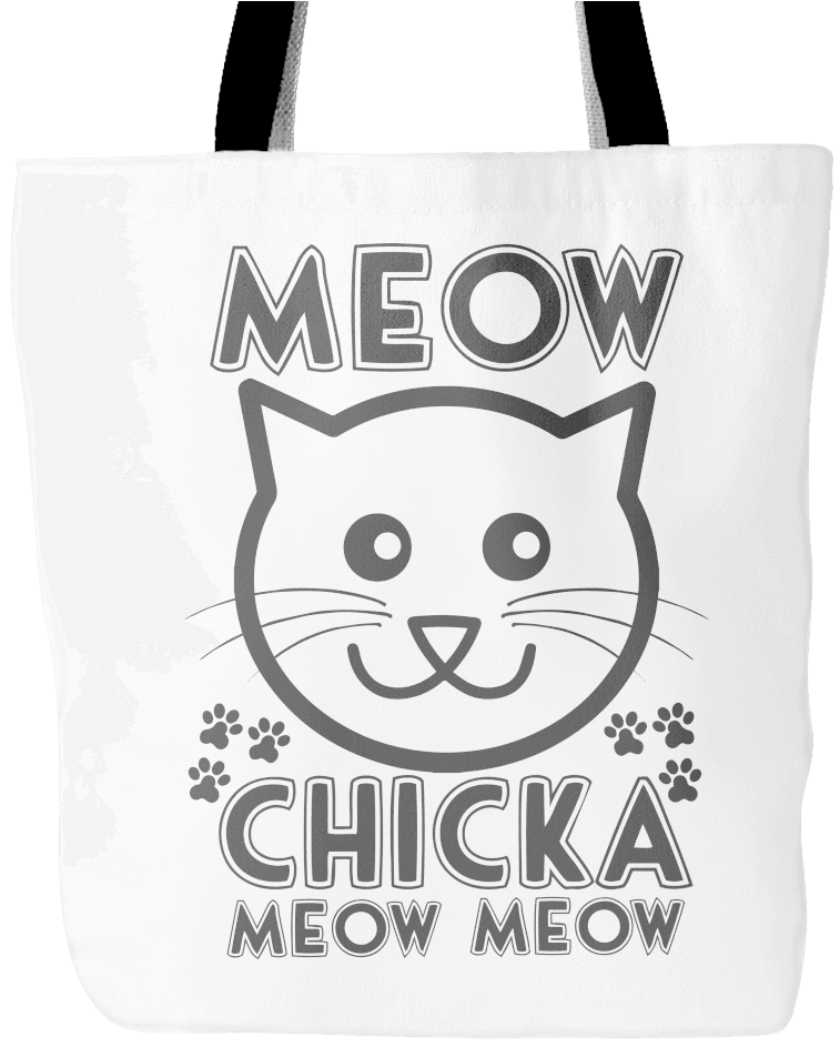 Meow Chicka Meow Meow Tote Bag - Cats Are People Too, Tote Handbag, Adult Unisex, Natural - Transparent PNG Free Download | PNGio