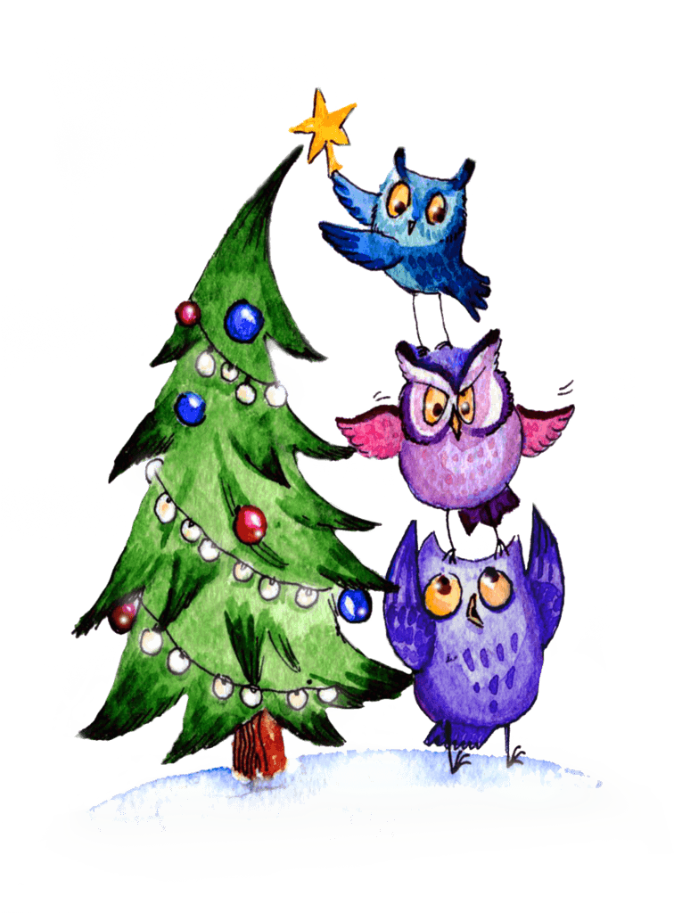 Owls Christmas - Blue Owl Large Tote Bag, Adult Unisex, Natural, Large - Transparent PNG Free Download | PNGio