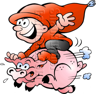 Elf Riding A Pig Tote Bag, Adult Unisex, Natural - Transparent PNG Free Download | PNGio