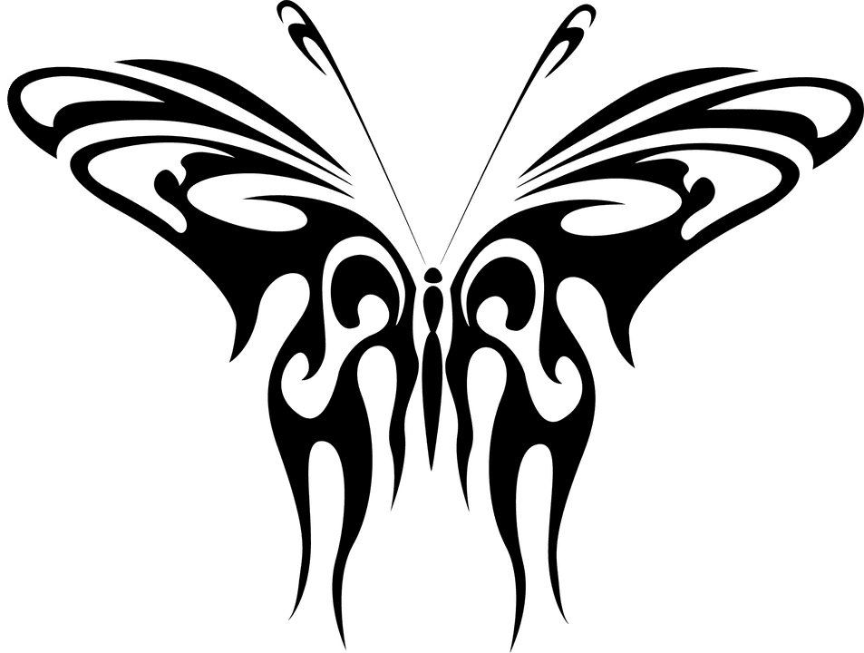 Butterfly Drawings Black And White 13, Buy Clip Art - Abstract Butterfly Large Tote Bag, Natural, Large - Transparent PNG Free Download | PNGio