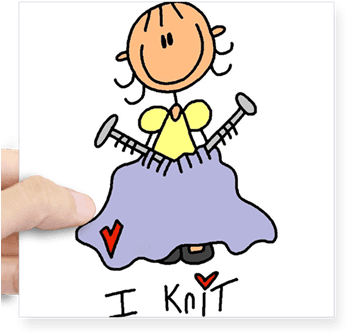 I Knit Stick Figure Square Sticker - Knit Tote Bag, Adult Unisex, Natural - Transparent PNG Free Download | PNGio