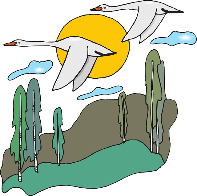 Free Nature Scene Clip Art - Migration Of Birds Cartoon - Transparent PNG Free Download | PNGio