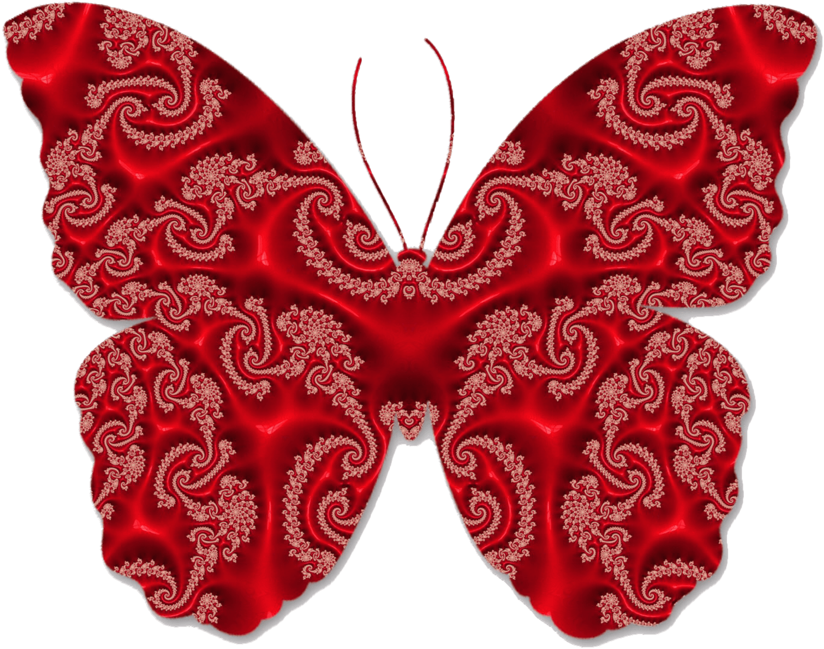 Butterfly Red Fractal Art Nature Png Image - Fractal Art - Transparent PNG Free Download | PNGio