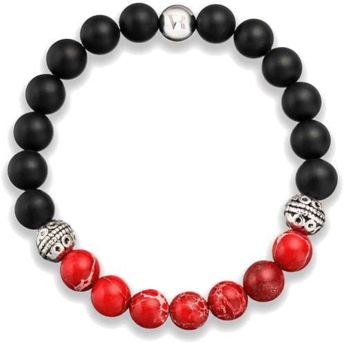 Red/black Unisex Bracelet Lava Gemstone, Natural Gemstone - Black Pearl Men Jewelry - Transparent PNG Free Download | PNGio