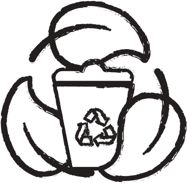 Recycle Can With Natural Leaves - Sketch - Transparent PNG Free Download | PNGio