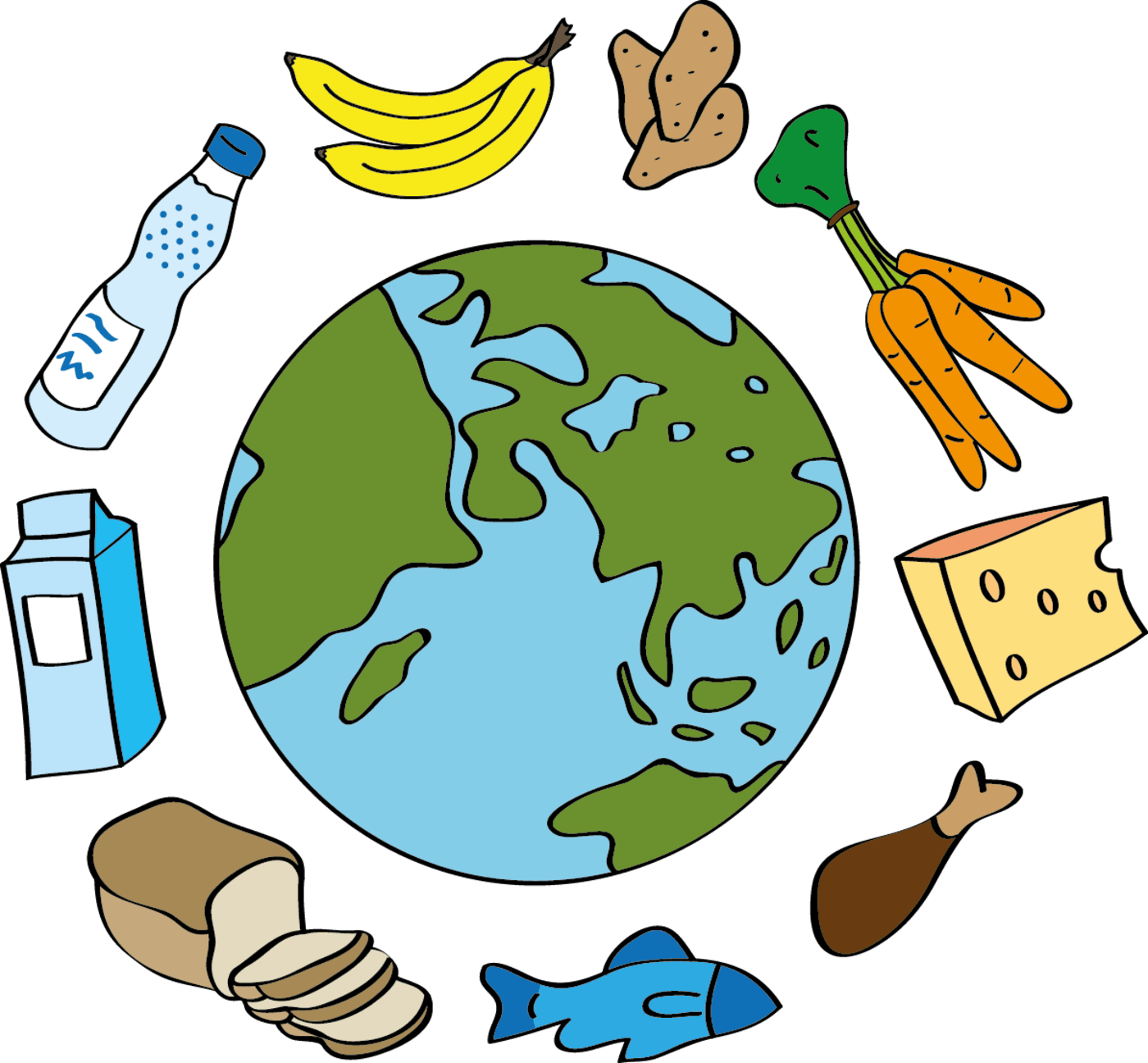 Eine Weltkugel Mit Lebensmitteln - Food - Transparent PNG Free Download | PNGio