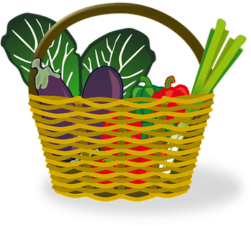 Basket Full Vegetables Food Market Shoppin - Food Basket Clip Art - Transparent PNG Free Download | PNGio