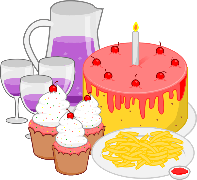 Birthday Celebration Clipart 12, - Party Food Clipart - Transparent PNG Free Download | PNGio