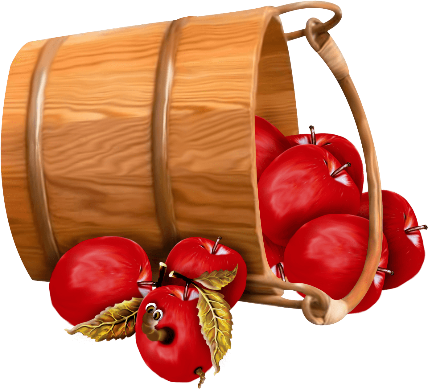 Bucket With Apples Transparent Clipart - Bucket Of Food Clipart - Transparent PNG Free Download | PNGio