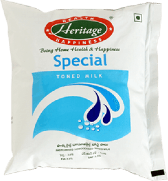 Buy Heritage Special Toned Milk 500ml Pouch At Online - Heritage Foods India Ltd - Transparent PNG Free Download | PNGio