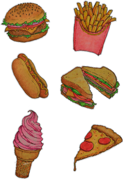 Transparency Stickers - Fast Food - Transparent PNG Free Download | PNGio