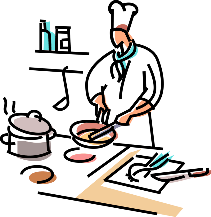 Chief Clipart Line Cook - Chef Preparing Food - Transparent PNG Free Download | PNGio