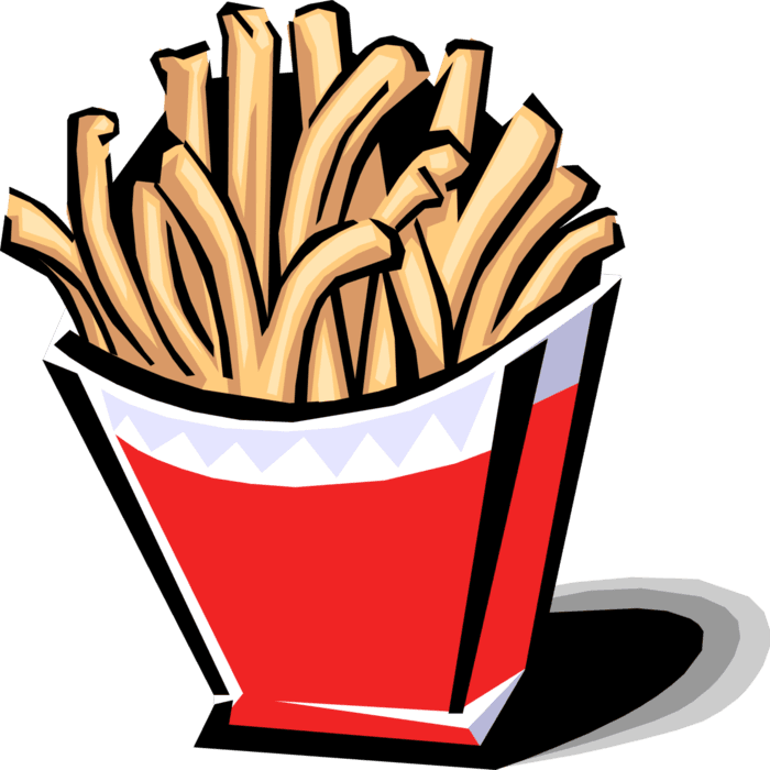 Vector Illustration Of French-fried Potatoes Fast Food - Fried Food Clipart - Transparent PNG Free Download | PNGio