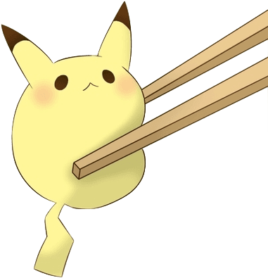 Pikachu Chopstick - Kawaii Cute Chibi Food - Transparent PNG Free Download | PNGio