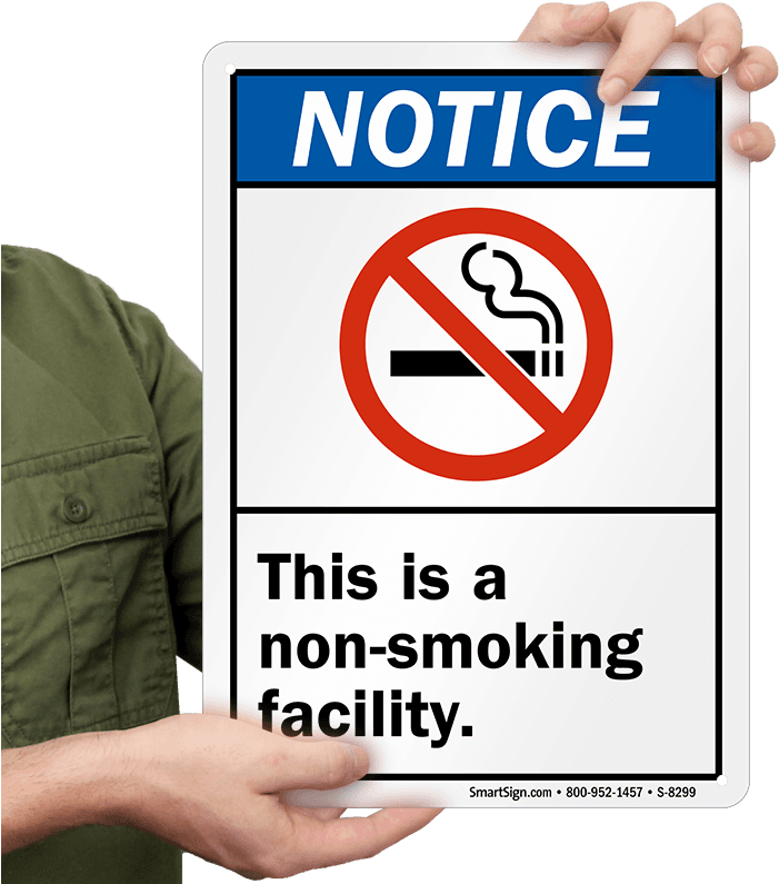 Notice Non Smoking Facility Sign - No Food Or Drink In Waiting Room - Transparent PNG Free Download | PNGio
