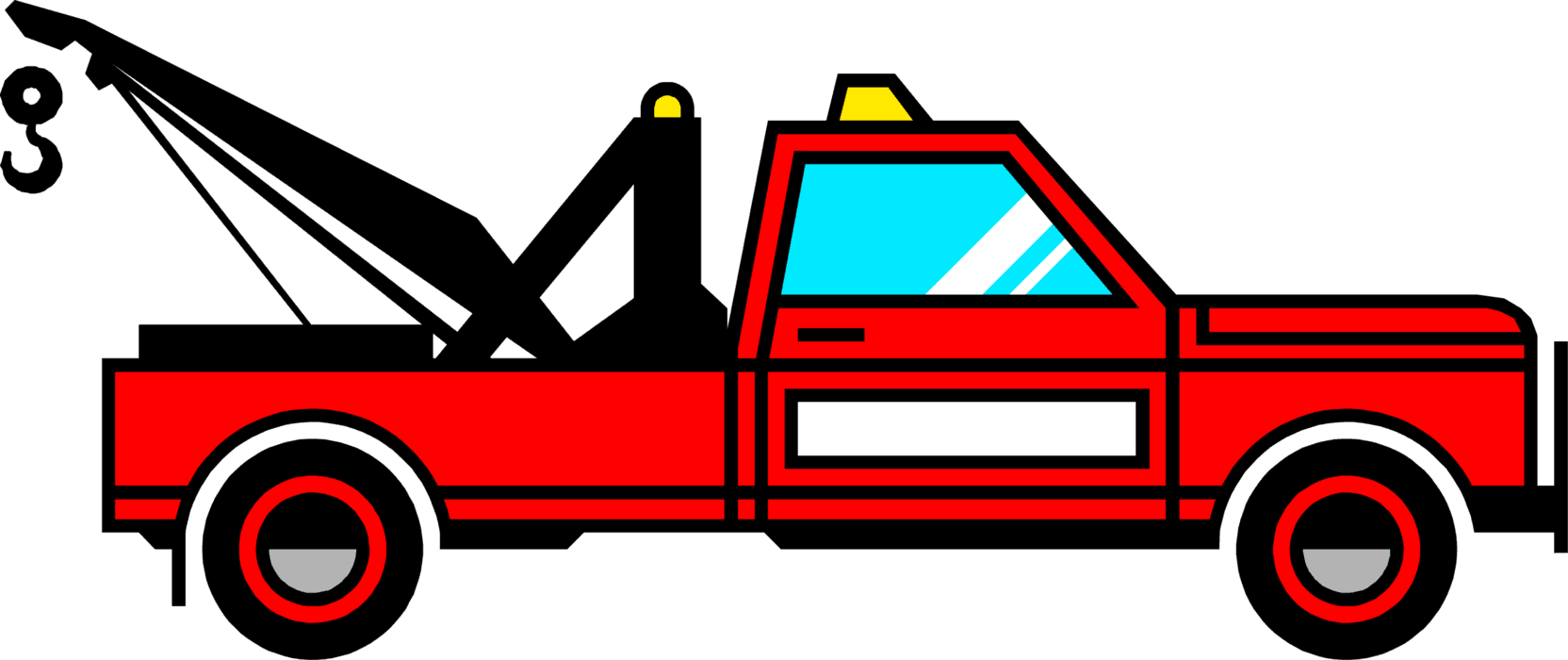 Vector Illustration Of Tow Truck Wrecker Recovery Vehicle - Tow Truck - Transparent PNG Free Download | PNGio