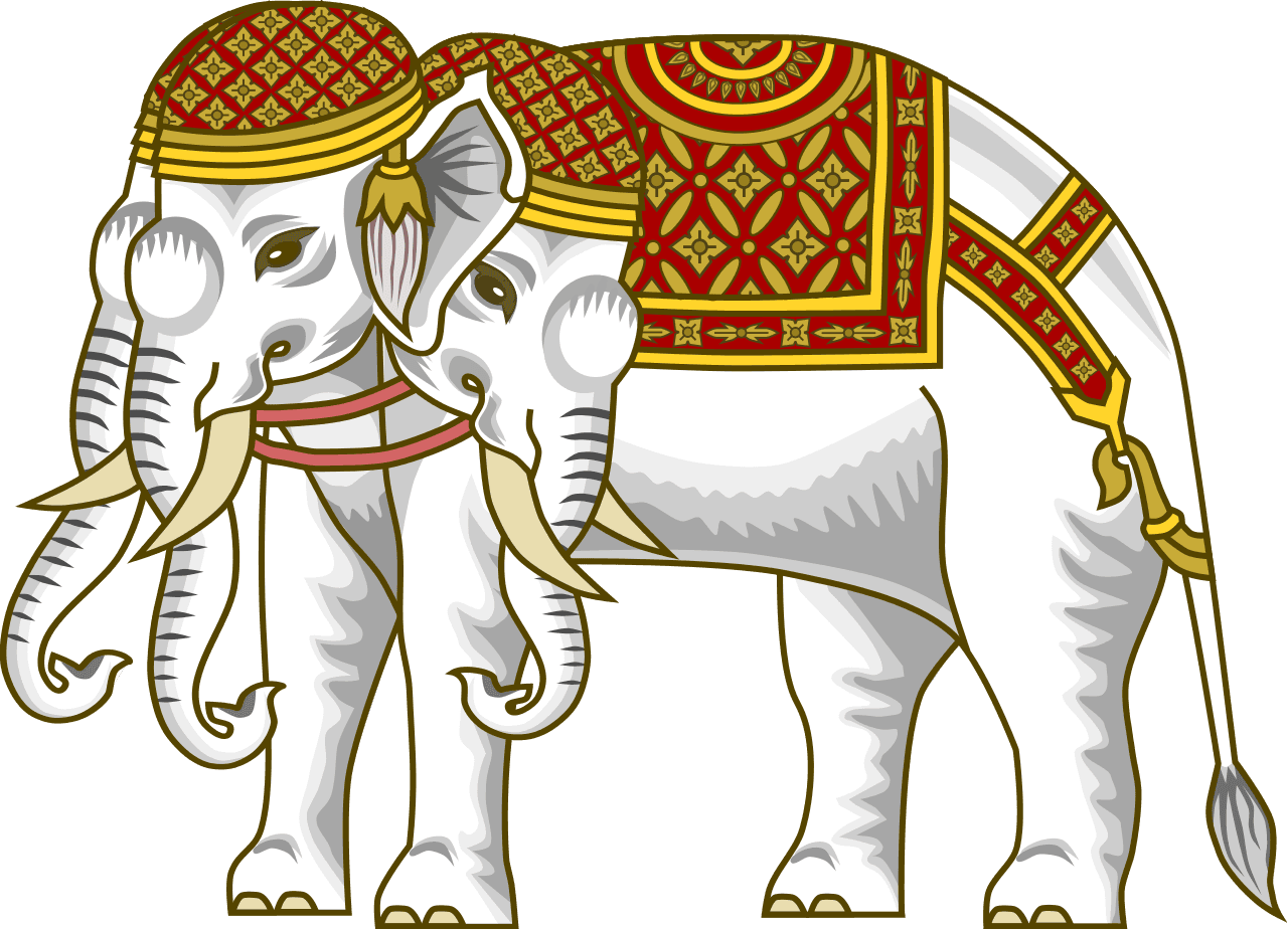 The Airavata , Vehicle Of The Hindu God Indra, Depicted - White Elephant Six Tusks - Transparent PNG Free Download | PNGio