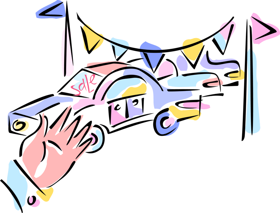 Vector Illustration Of Automobile Used Car Sales Lot - Car - Transparent PNG Free Download | PNGio