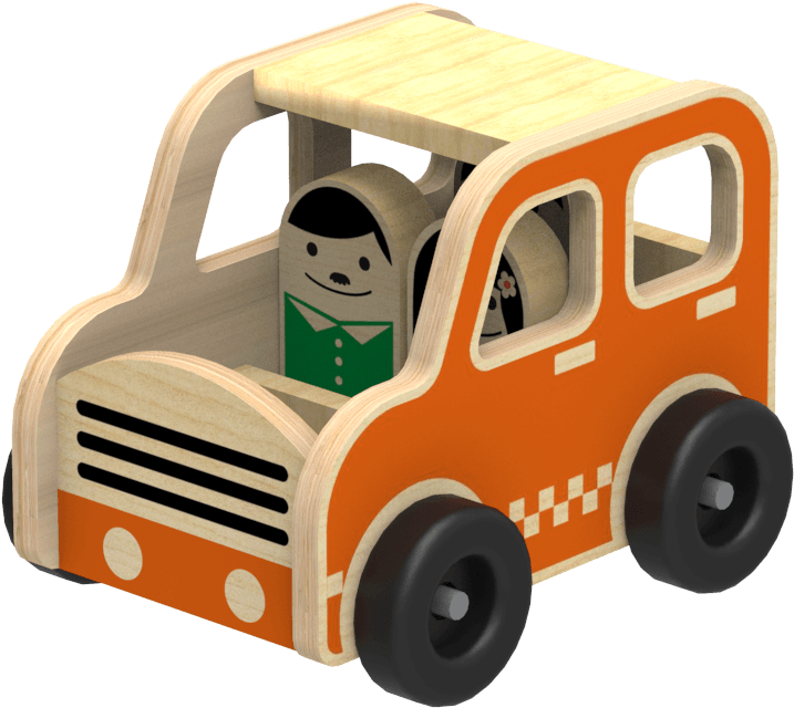 Wooden Vehicle Sets-family Car - Push & Pull Toy - Transparent PNG Free Download | PNGio