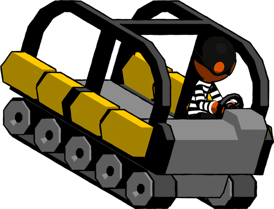 Orange Thief Man Driving Amphibious Tracked Vehicle - Royalty-free - Transparent PNG Free Download | PNGio