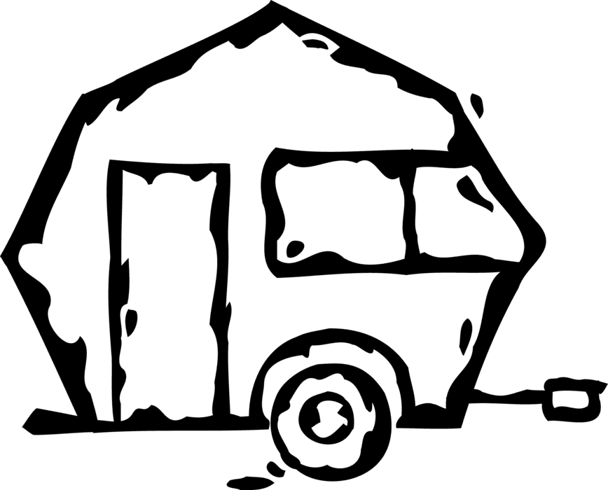 Vector Illustration Of Recreational Vehicle Camping - Trailer Trash - Transparent PNG Free Download | PNGio