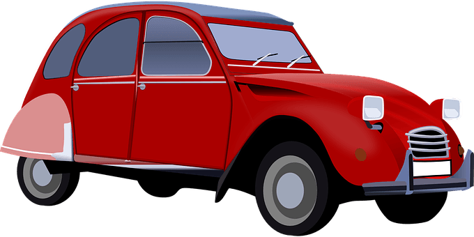 Car, Vehicle, Red, 2cv, Retro, Nice - 2cv Vector - Transparent PNG Free Download | PNGio