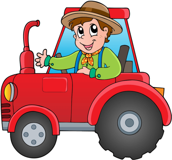 Farmer Clipart Farm Vehicle - Imagenes De Un Tractor Animado - Transparent PNG Free Download | PNGio