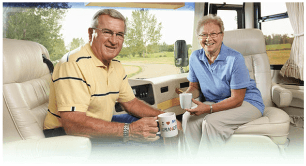 Happy Old Couple In A Mobile Home - Recreational Vehicle - Transparent PNG Free Download | PNGio