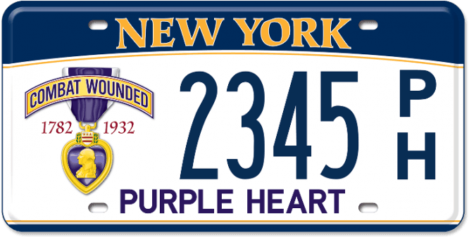 Purple Heart Recipient - New York License Plates - Transparent PNG Free Download | PNGio
