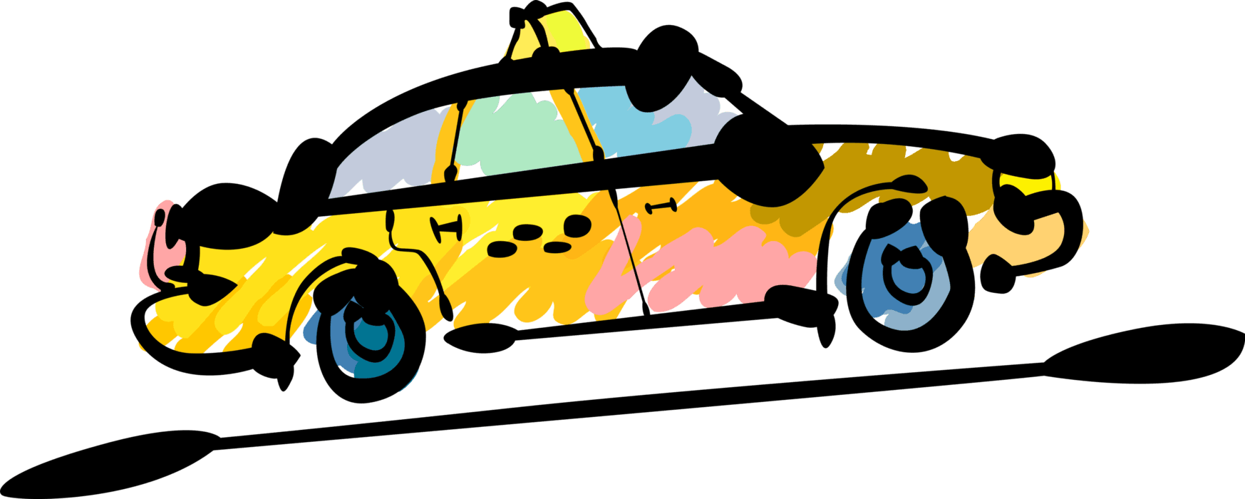 Vector Illustration Of Taxicab Taxi Or Cab Vehicle - Taxicab - Transparent PNG Free Download | PNGio