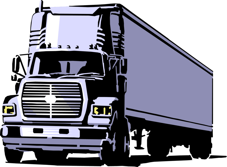 Vector Illustration Of Commercial Shipping And Delivery - Long Haul Truck Clipart - Transparent PNG Free Download | PNGio