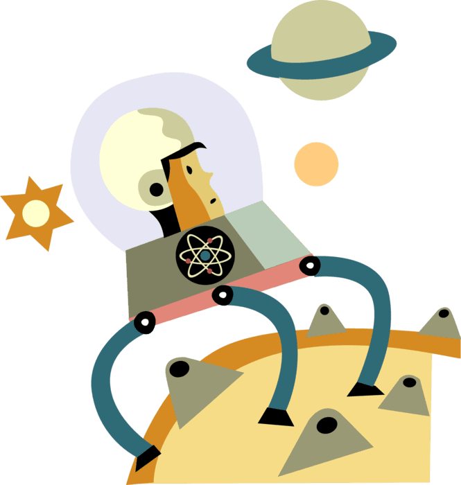 Vector Illustration Of Astronaut Explores Planet Surface - Clip Art - Transparent PNG Free Download | PNGio