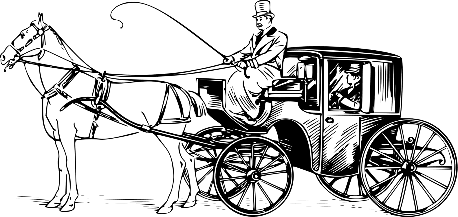 Horse-drawn Vehicle Drawing Carriage Cart - Horse And Carriage Drawing - Transparent PNG Free Download | PNGio