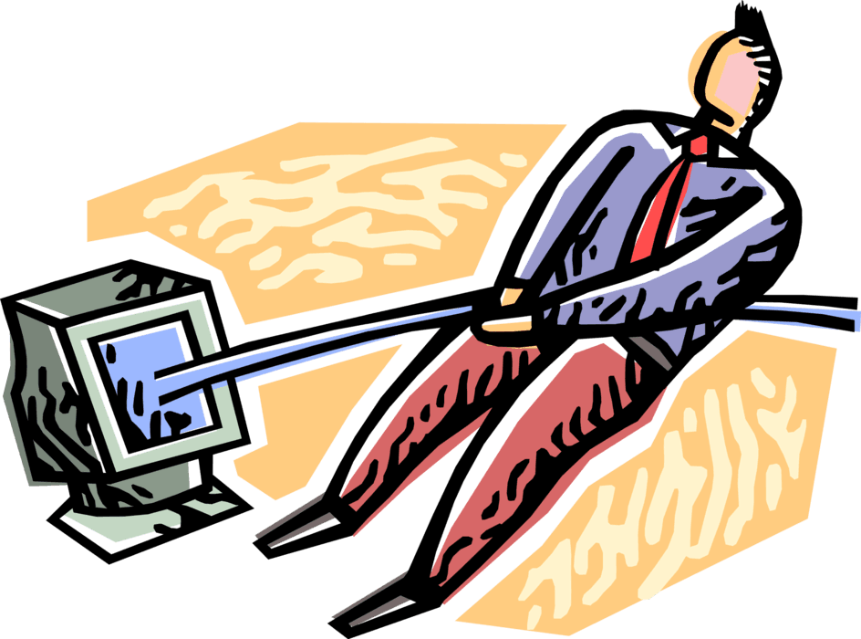 Vector Illustration Of Businessman Shuns Technology - Vector Illustration Of Businessman Shuns Technology - Transparent PNG Free Download | PNGio