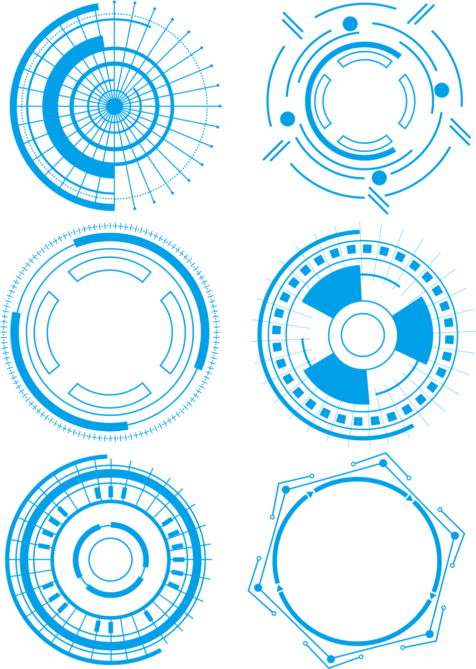 Technology Border Blue Simple Lines Png And Psd - Circle - Transparent PNG Free Download | PNGio