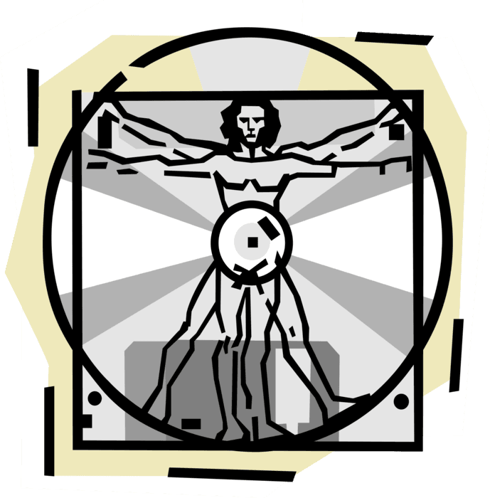 Vector Illustration Of Leonardo Da Vinci's Vitruvian - Biological Treatment Of Generalized Anxiety Disorder - Transparent PNG Free Download | PNGio