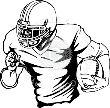 Sports Clipart Image Of Black White Football Player - Black And White Football Player - Transparent PNG Free Download | PNGio