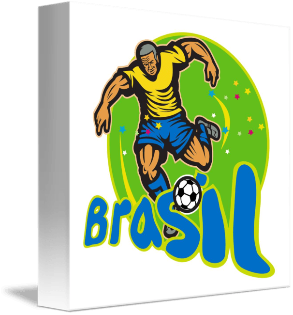 Brazil 2014 Football Player Kick Retro Card - Transparent PNG Free Download | PNGio