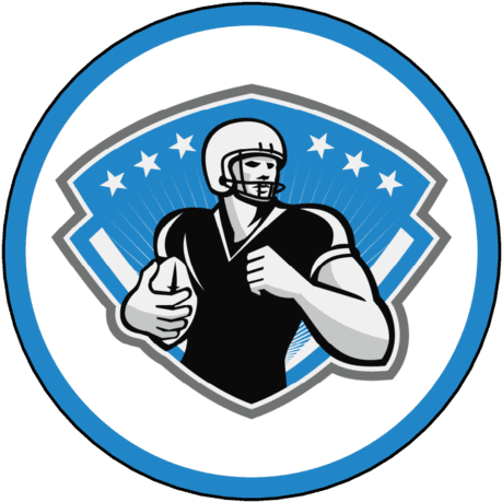 Team Blue Football Circle Label - American Football Running Back Crest Grayscale Card - Transparent PNG Free Download | PNGio